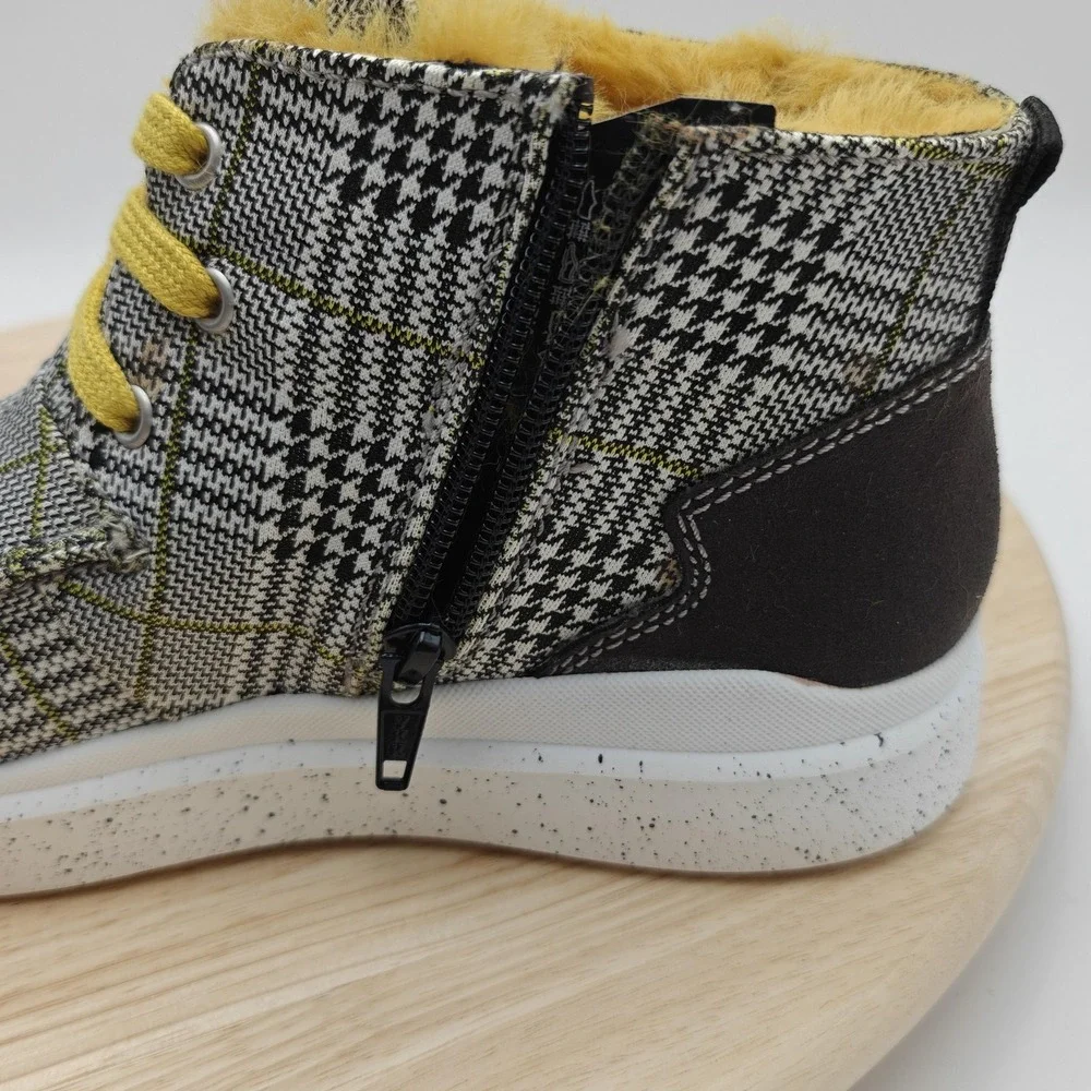 Romika Boots‎ Womens Size 5.5 Gray Plaid Faux Fur Ankle Winter Shoes Snow